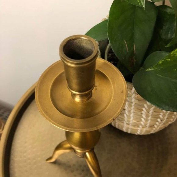 Mid Century Modern Brass Candlestick - MCM brass candlestick - Picture 3 of 7
